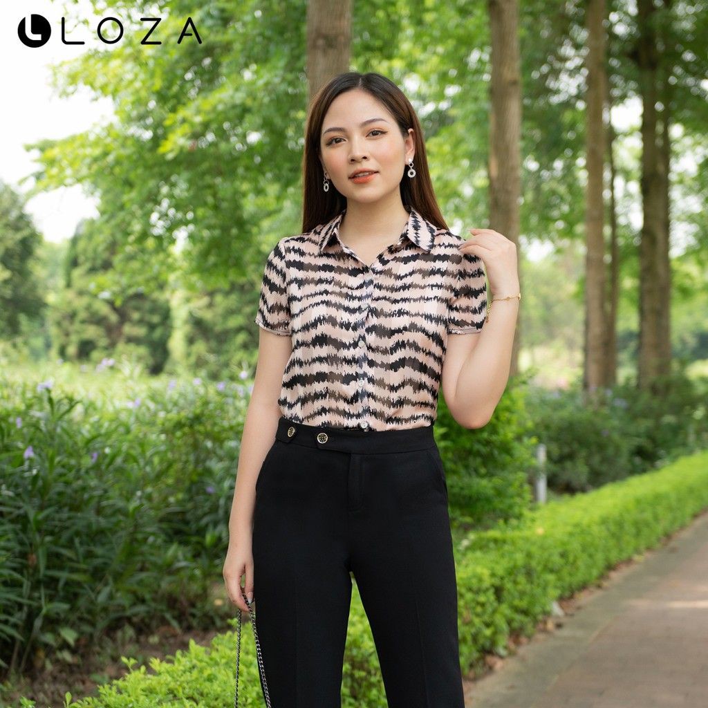 [Mã FASHIONMALLT4 giảm 15% đơn 150k] [FREESHIP 50K] Áo sơ mi nữ LOZA cổ đức côc tay - LS1418