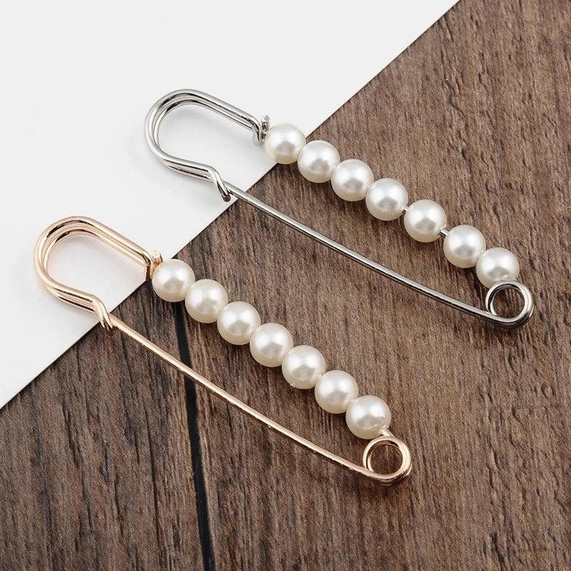 1 Trâm Cài Áo Ngọc Trai Bằng Hợp Kim Tinh Tế Phong Cách Vintage An Toàn Cho Nữ