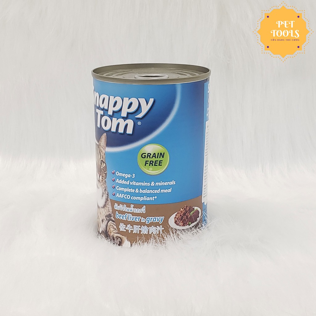 Pate Snappy Tom lon 400g thức ăn hỗn hợp làm từ thịt tươi dành cho mèo mọi lứa tuổi PET TOOLS