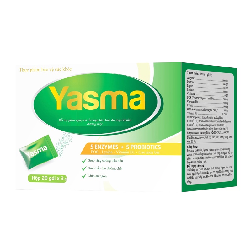 Combo 2 hộp Men vi sinh Yasma hộp 3g/20goi
