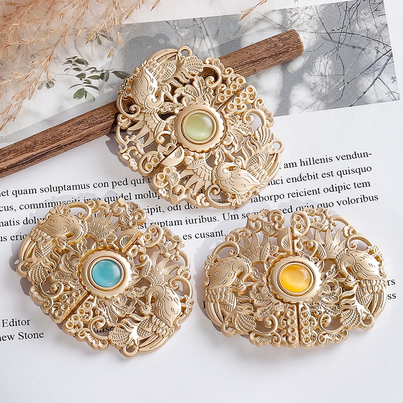 Size Lớn 7.3cm Nút áo Khuy Áo làm Cúc Phượng Nhật Bình Việt Phục - Phụ kiện trang sức cổ trang thủ công