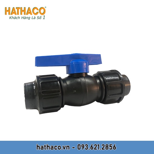 Van Nước PP 20 2 Đầu Rắc Co HATHACO Dùng Cho Ống HDPE