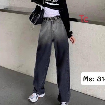 Quần jeans ống rộng dáng xuông dài loang sang chảnh Q579 SUTANO
