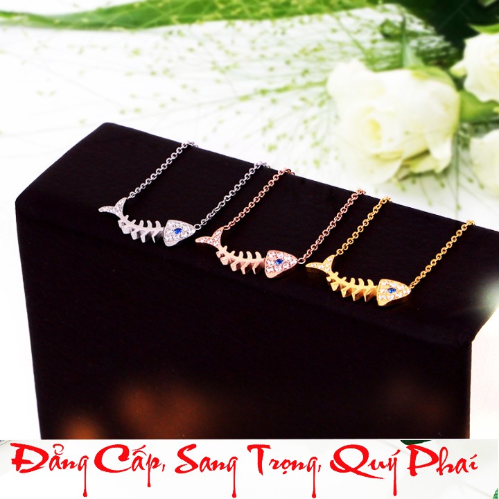 Dây chuyền nữ titan hình xương cá siêu đẹp, bền màu - độc lạ, hợp thời trang