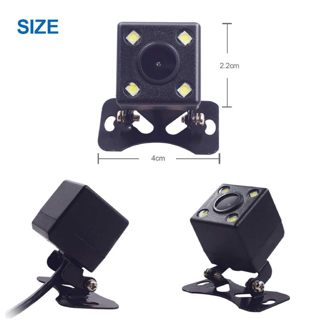 Camera Chiếu Hậu EKLEVA 2.5mm (4Pin Hoặc 5Pin) Có 4 Bóng LED Hỗ Trợ Quay Đêm Chống Thấm Nước Cho Ô Tô
