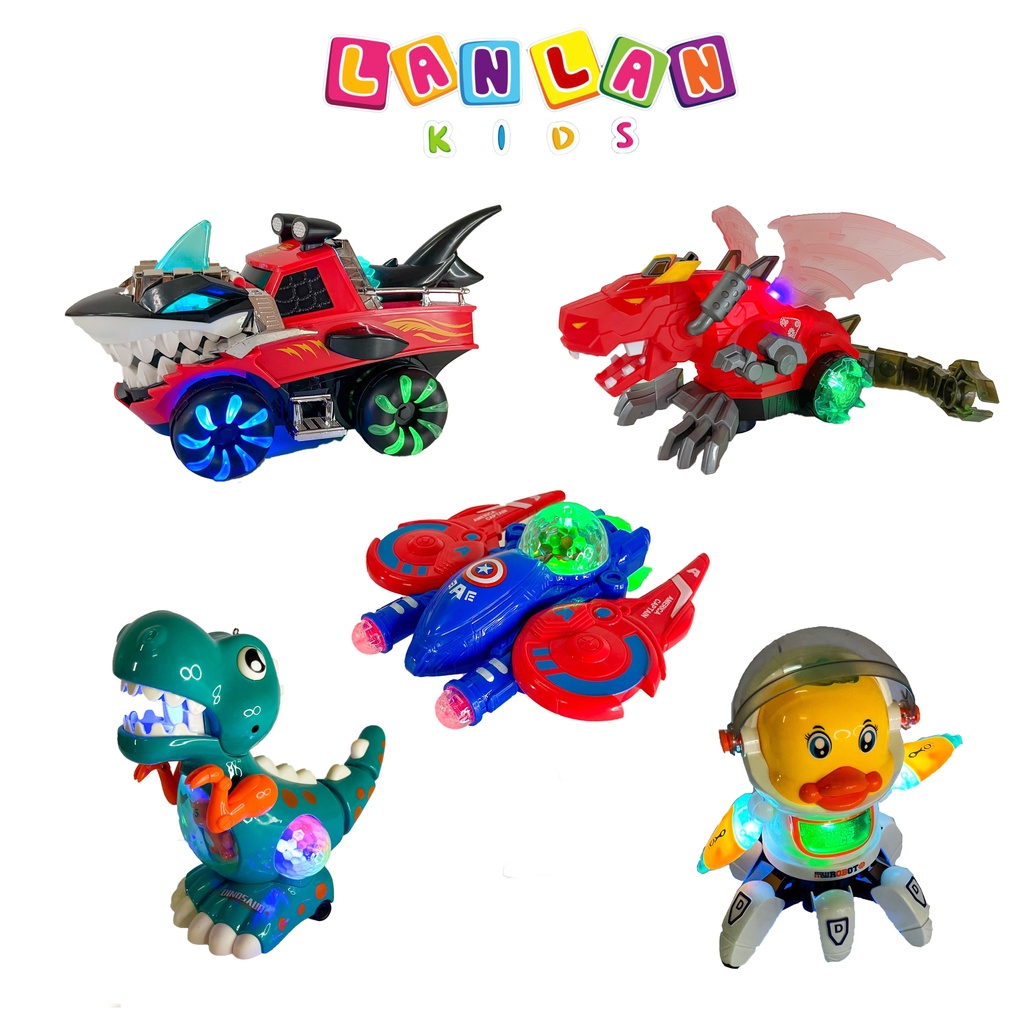 Ô tô đồ chơi hình các con vật biết di chuyển nhiều kiểu dáng LANLAN KIDS có nhạc và đèn sinh động