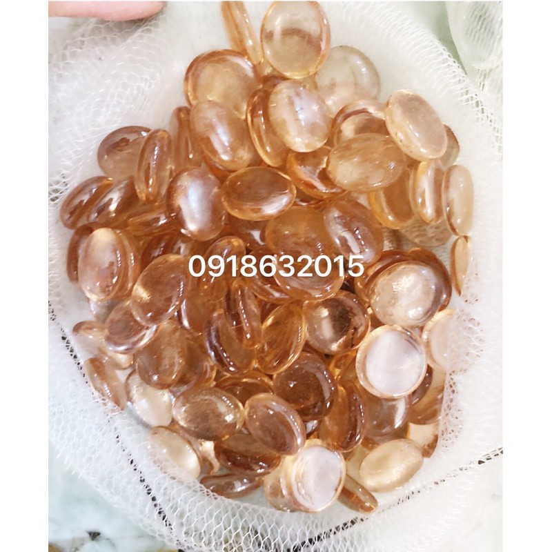 100 vien Đá thủy tinh trong suốt nhiều màu độc đáo dùng trang trí nhà cửa tiện dụng100 viên