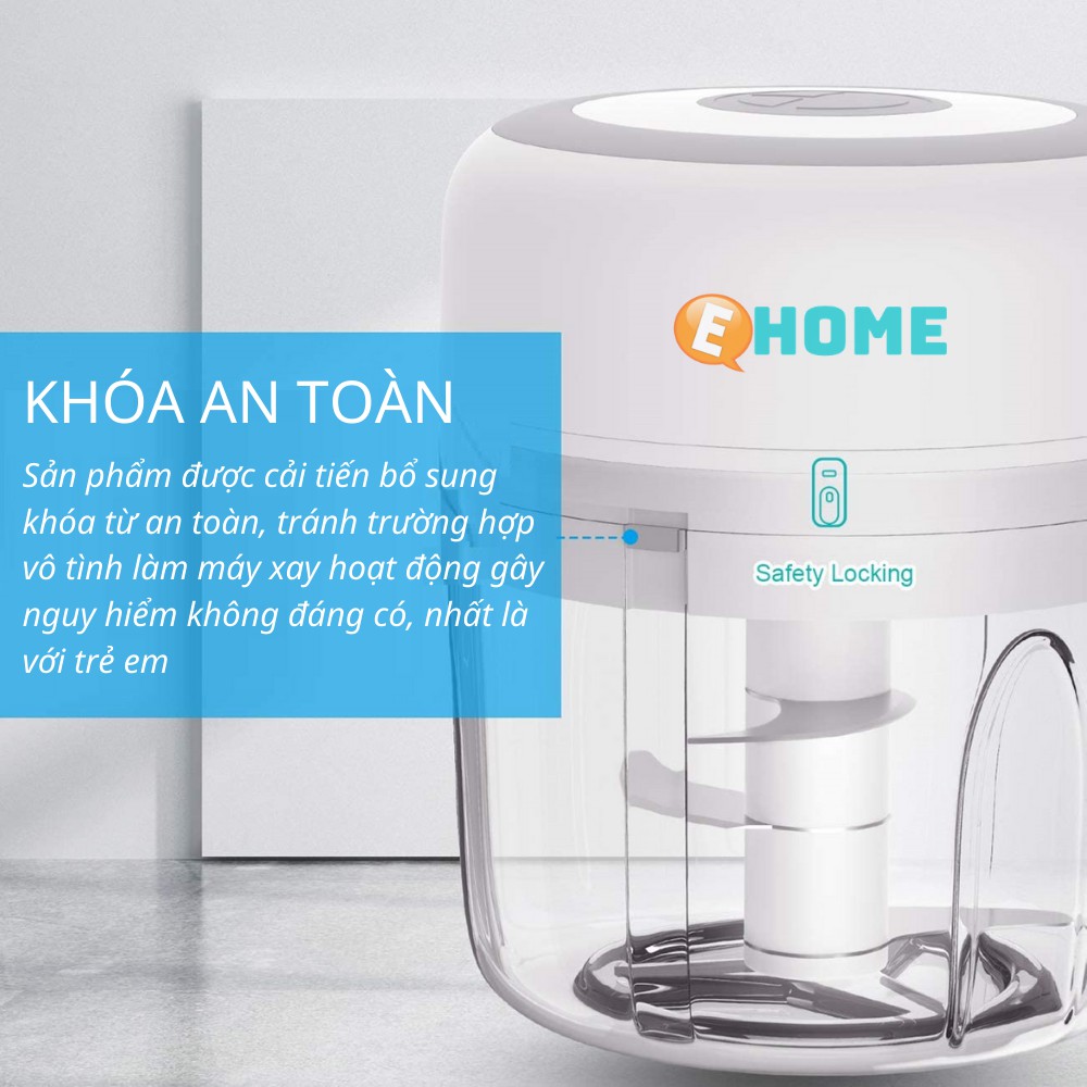 Máy Xay Tỏi Ớt Mini Cầm Tay Chạy Bằng Điện Đa Năng Có Cổng Sạc USB eHome EH-101 | BigBuy360 - bigbuy360.vn