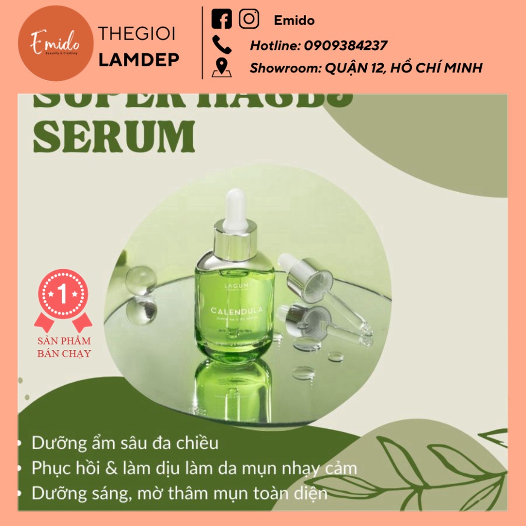 HCM -  Serum siêu cấp ẩm và phục hồi da Lagumi Calendula Super HA & B5 30ml