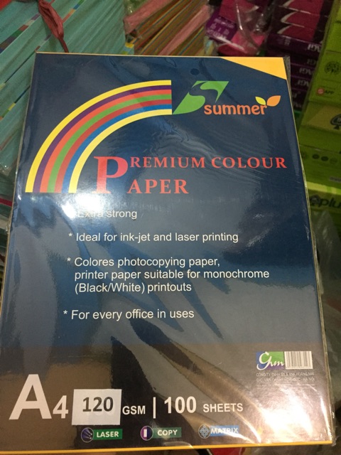 {HOT} -  Thếp Giấy bìa màu trộn 5 màu ( 1 thếp 100 tờ)A4