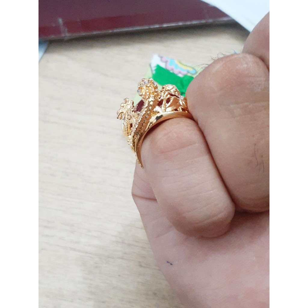 Nhẫn tứ linh Long - Lân - Quy - Phụng siêu đẹp, bền màu - Đeo tay vạn sự may