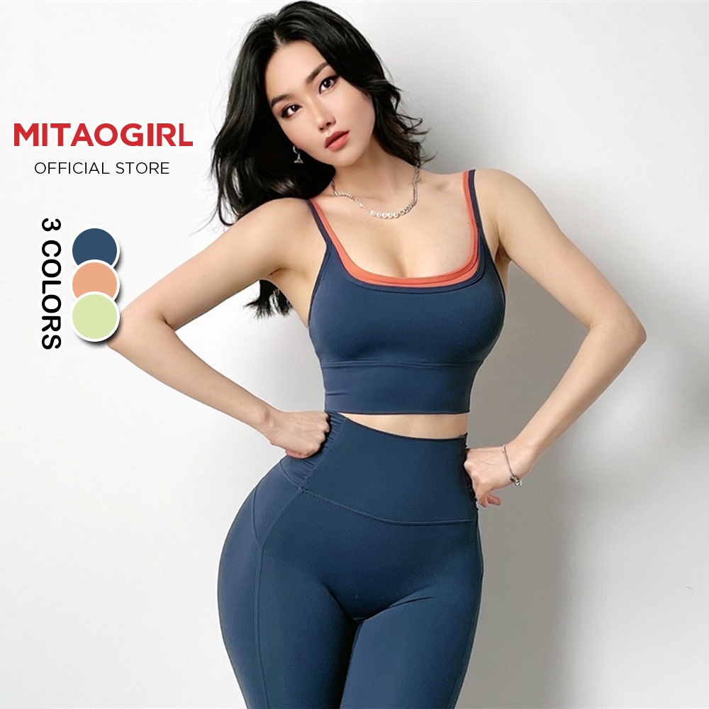 Áo bra tập gym yoga nữ MITAOGIRL kiểu áo 2 dây 2 lớp layer thể thao chất poly mát mịn nâng đỡ ngực