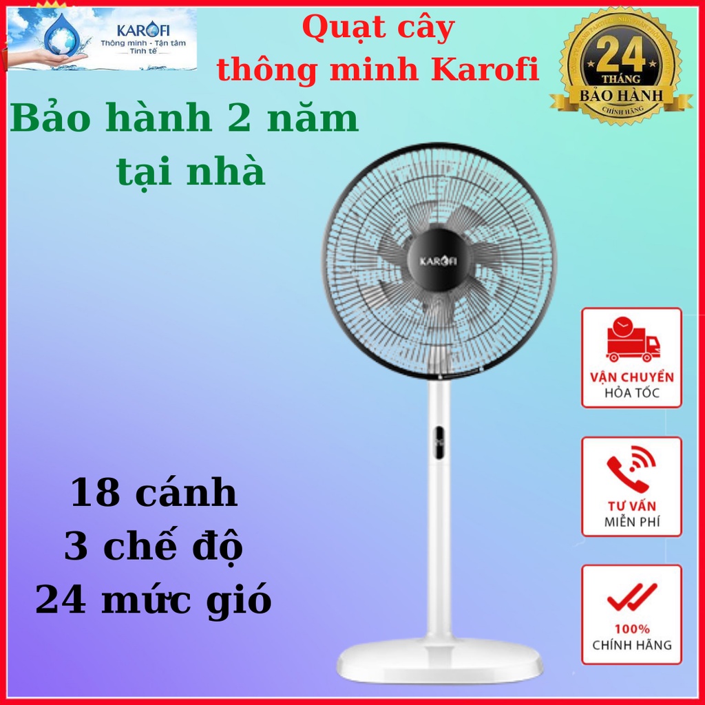 Quạt cây Karofi KF- 352DC với 3 mức 18 cánh quạt hiện đại với 26 chế độ gió linh hoạt thông minh