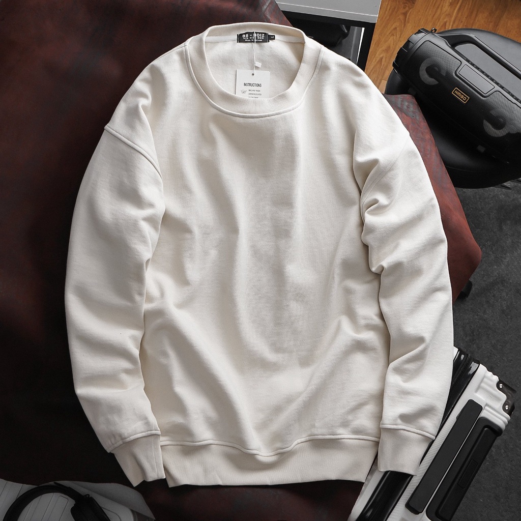 Áo sweater nam vải nỉ form bigsize 90kg - 120kg - Trơn