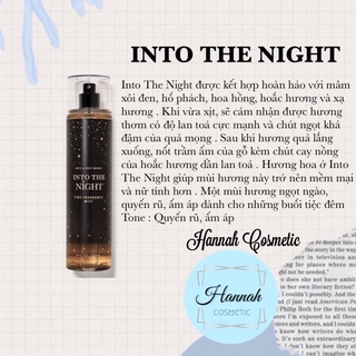 Into the night - xịt thơm toàn thân - body mist bath and body works