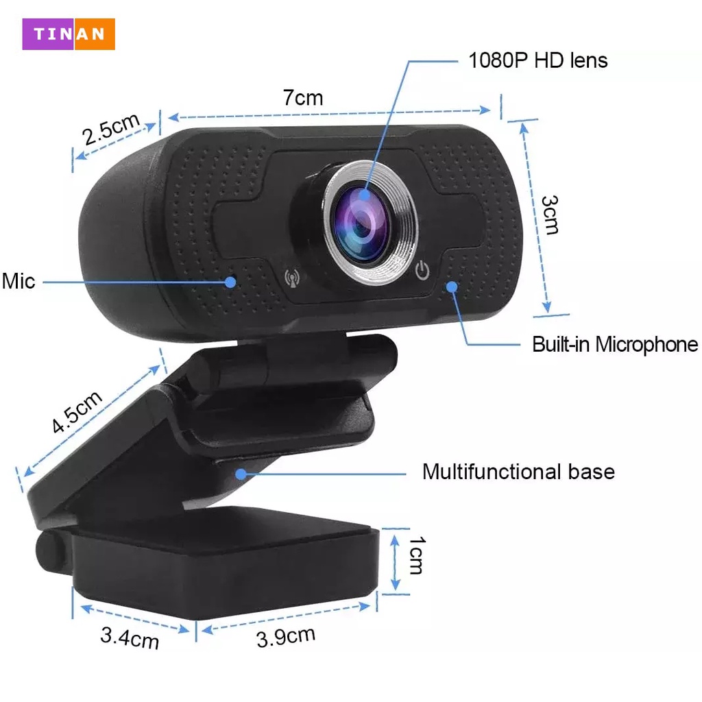 [Mã ELHACE giảm 4% đơn 300K] [1080p, Micro] Webcam C32 Có Tích Hợp Micro, Sử Dụng Để Gọi, Dạy Học Trực Tuyến, Hội Nghị