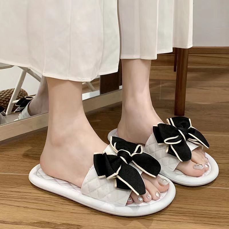 Dép Xỏ Ngón Đế Mềm Đính Nơ Thời Trang Mùa Hè Cho Nữ