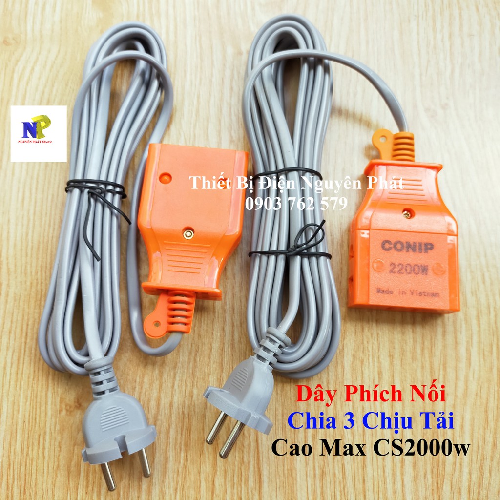 [Nguyên Phát] Dây Phích Nối Chia 3 Chịu Tải Cao Max CS2000w Conip Dây Dài 3m Dây Dài 5m