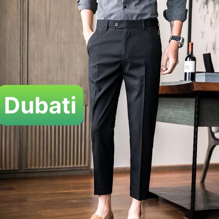 Quần Tây Nam, Quần Âu ống côn Nam Hàn Quốc Dáng Ôm Màu Đen, Xám Vải Co Giãn Nhẹ Chống Nhăn - DUBATI FAHSION