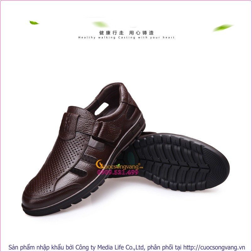 Giày rọ nam bán thể thao giày da bò GLG040 Cuocsongvang