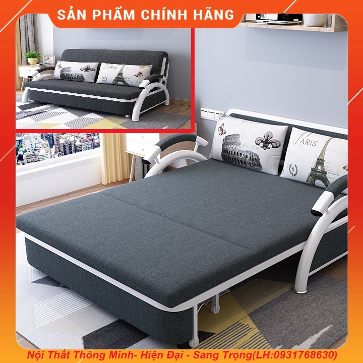 [GIÁ TỐT] Sofa Giường gấp gọn thông minh, Giường Sofa đa năng, khung hợp kim cao cấp (tặng kèm 2 gối ôm) KT:128x190 cm