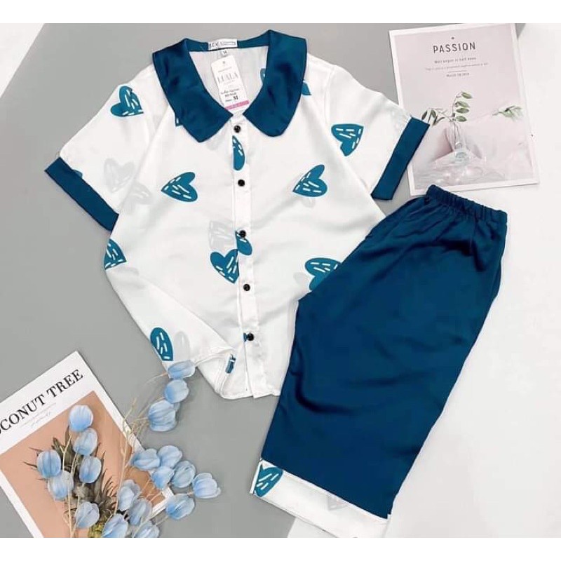 Bộ Lụa LửngBộ Pijama quần ngố cao cấp hoạ tiết kute (SIÊU MÁT MỊN)(ẢNH VIDEO THẬT)