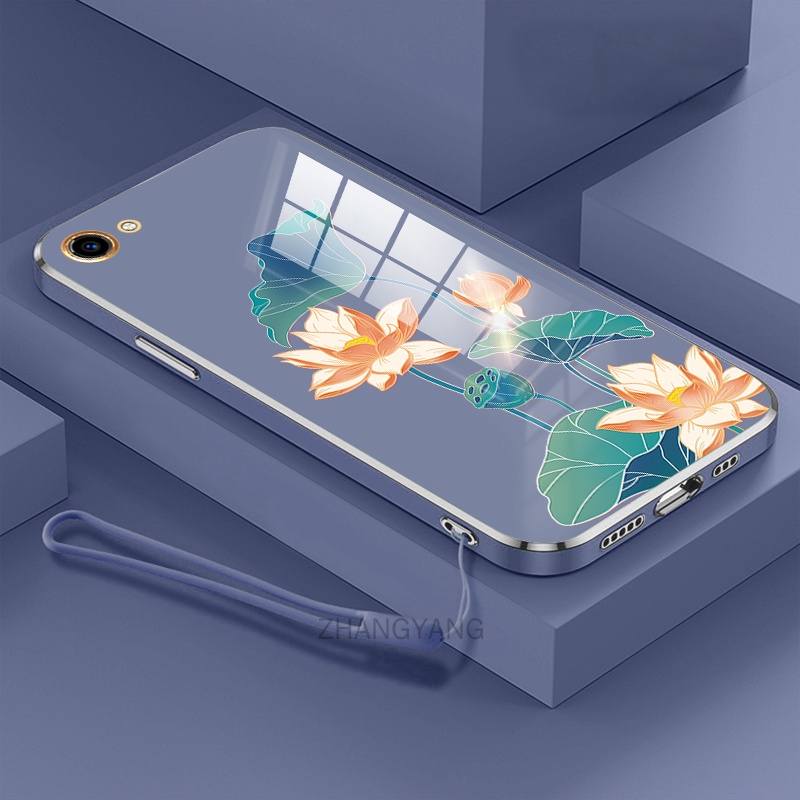 ốp lưng oppo f1s a83 a57 ốp điện thoại oppo f1s a83 a57 Ốp Điện Thoại TPU Dẻo Mạ Màu Họa Tiết Hoa Sen Sang Trọng