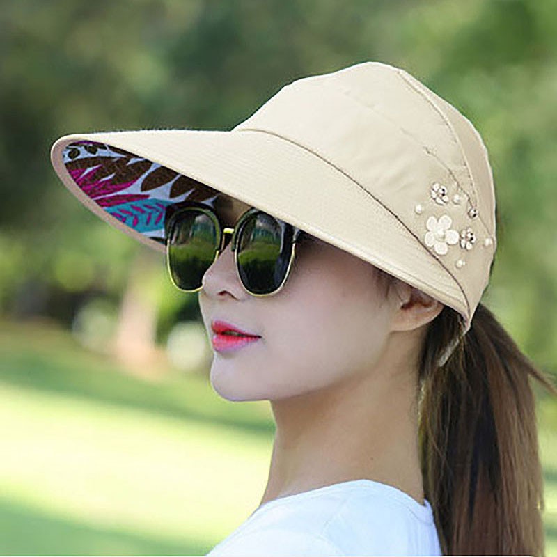 Mũ rộng vành đi biển chống tia UV, Nón vành rộng che nắng thời trang đi biển cho nữ