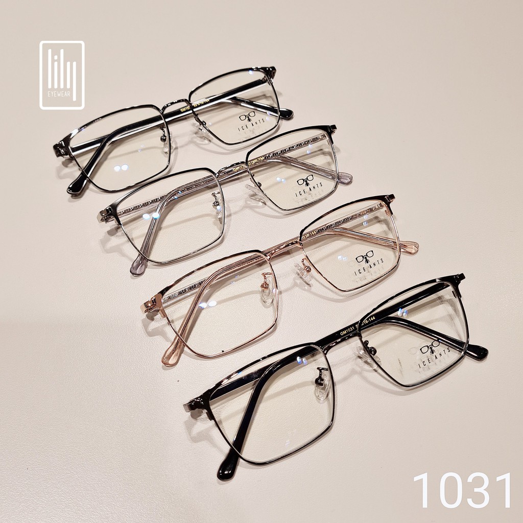 Gọng kính kim loại nam nữ Lilyeyewear mắt vuông thanh mảnh nhẹ nhàng màu sắc thời trang 1031 | BigBuy360 - bigbuy360.vn