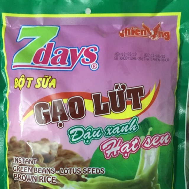 Bột Sữa Gạo Lứt Đậu Xanh-Hạt Sen 7 days 300g Thiên Ưng .