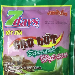Bột sữa gạo lứt đậu xanh-hạt sen 7 days 300g thiên ưng .
