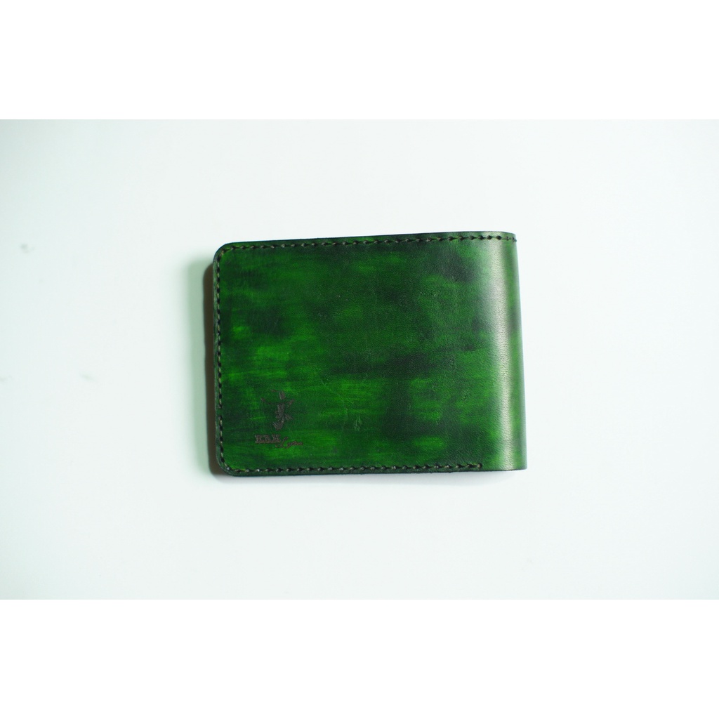 Ví nam da bò RAM Leather Italia Vegtan Màu Aqua Green