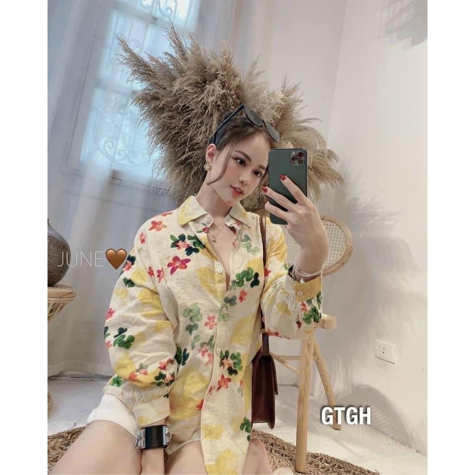 Áo Sơ Mi Hoa Vàng Siêu Hot