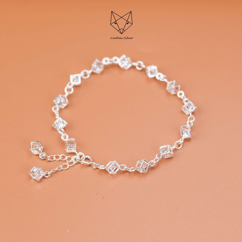 Lắc Tay Bạc Ta Cao Cấp CaoBac Silver Chuỗi Lập Phương Đính Đá Sang Trọng Cho Nữ