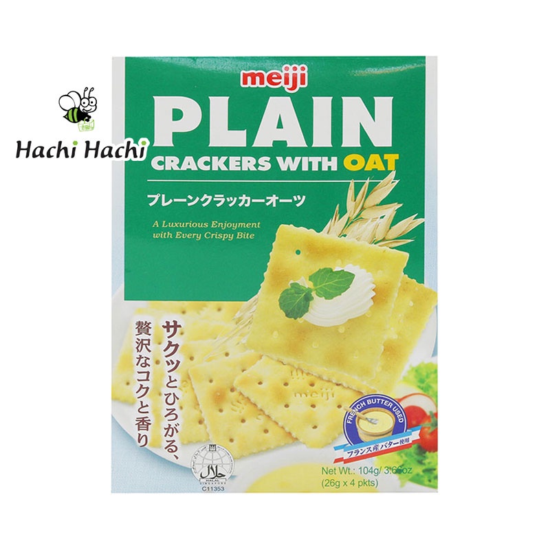 Bánh Plain Cracker yến mạch Meiji 104g - Hachi Hachi Japan Shop