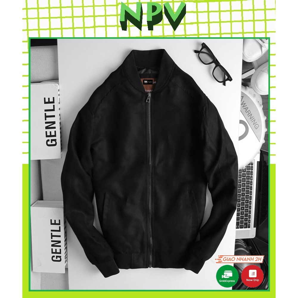 Áo khoác nam da lộn NPV tay chun bomber ,áo khoác da lộn cao cấp 4 màu giữ nhiệt
