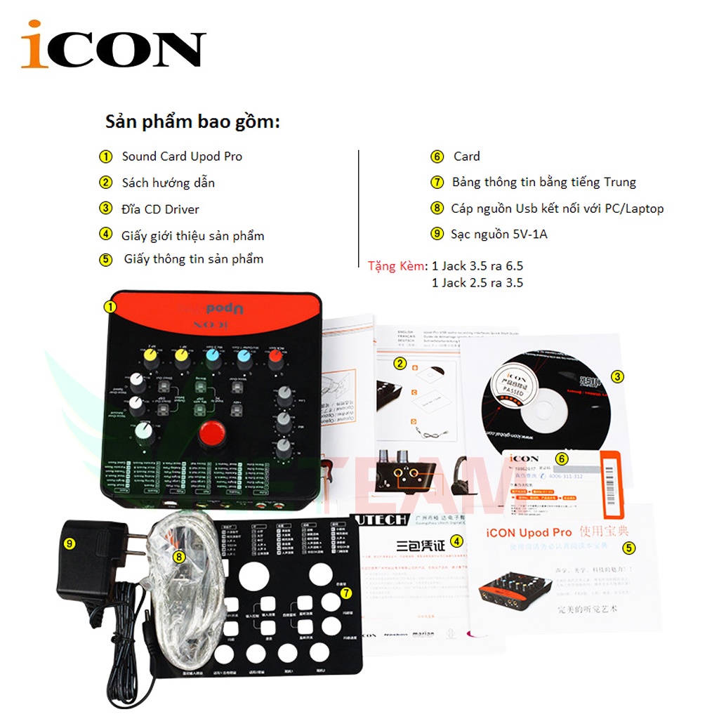 BỘ LỌC ÂM THANH SOUND CARD THU ÂM ICON UPON PRO -DC3106