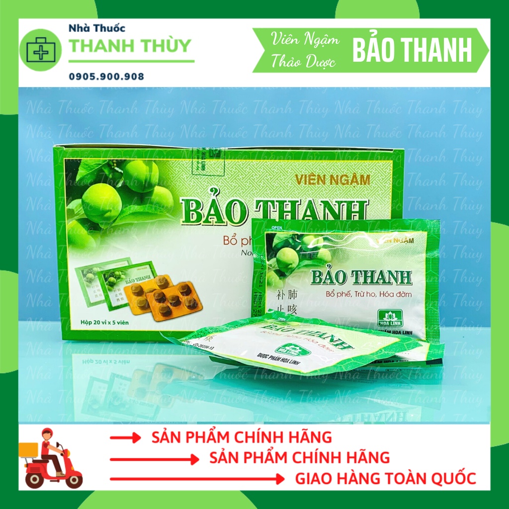 VIÊN NGẬM BẢO THANH [Vỉ 5 Viên] Bổ Phế, Trừ Ho, Hóa Đờm