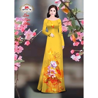 vải áo dài in hoa sen