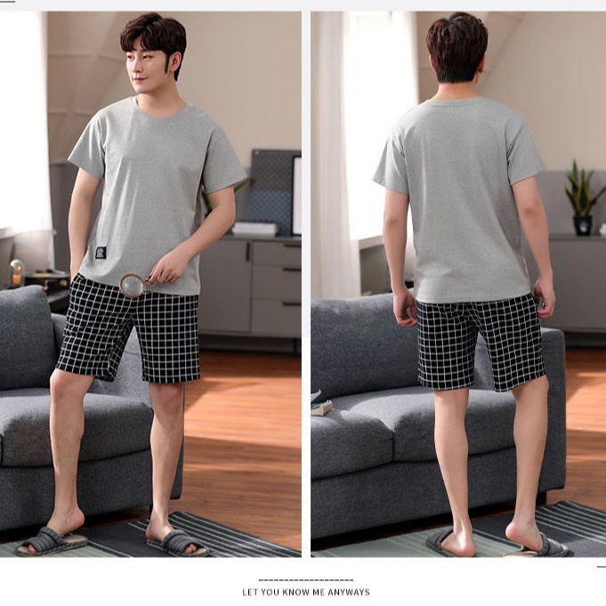 4XL Summer Men's Pajamas Set Pure Cotton Thin Loose Large Size Pajamas Short Sleeve Shorts casual fashion home wear can be worn outside | BigBuy360 - bigbuy360.vn