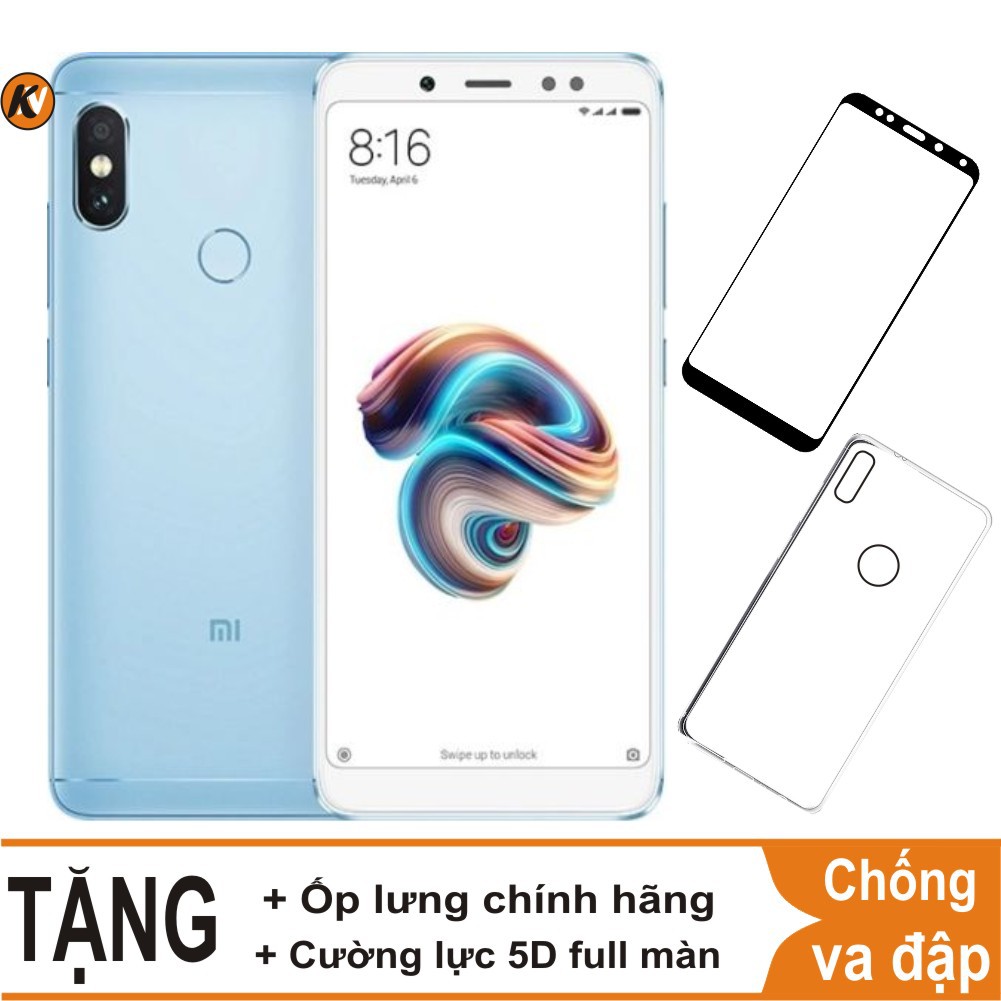 Combo Điện thoại Xiaomi Redmi Note 5 Pro 32GB Ram 3GB - Hàng nhập khẩu + Cường lực 5D full màn + Ốp lưng | BigBuy360 - bigbuy360.vn