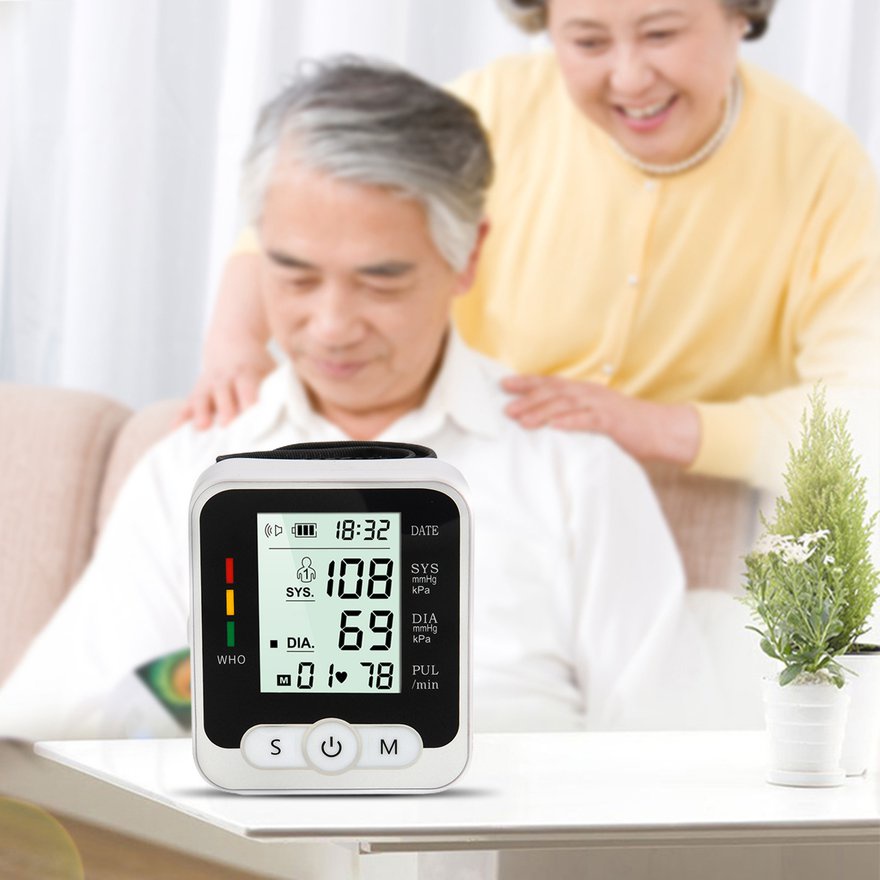 Máy đo huyết áp điện tử đeo tay màn hình lớn phong cách Trung Hoa