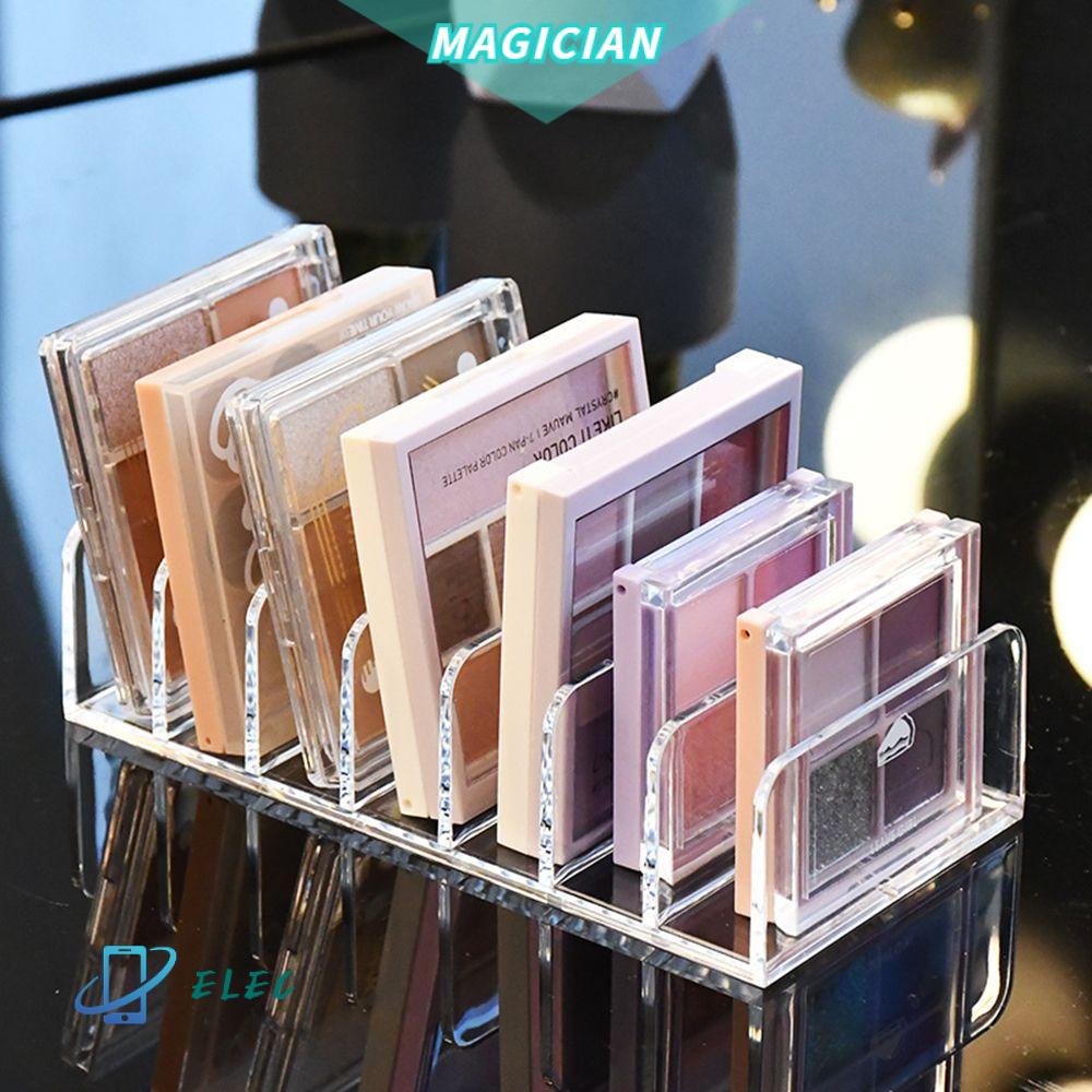 MAGIC Compact Makeup Palette Organizer Transparent 7-Section Divided Eyeshadow Tray Storage Rack BPA-Free Face Powder Bathroom Plastic Vanity Countertop Cosmetics Storage Eyeshadow Blush Holder/Multicolor