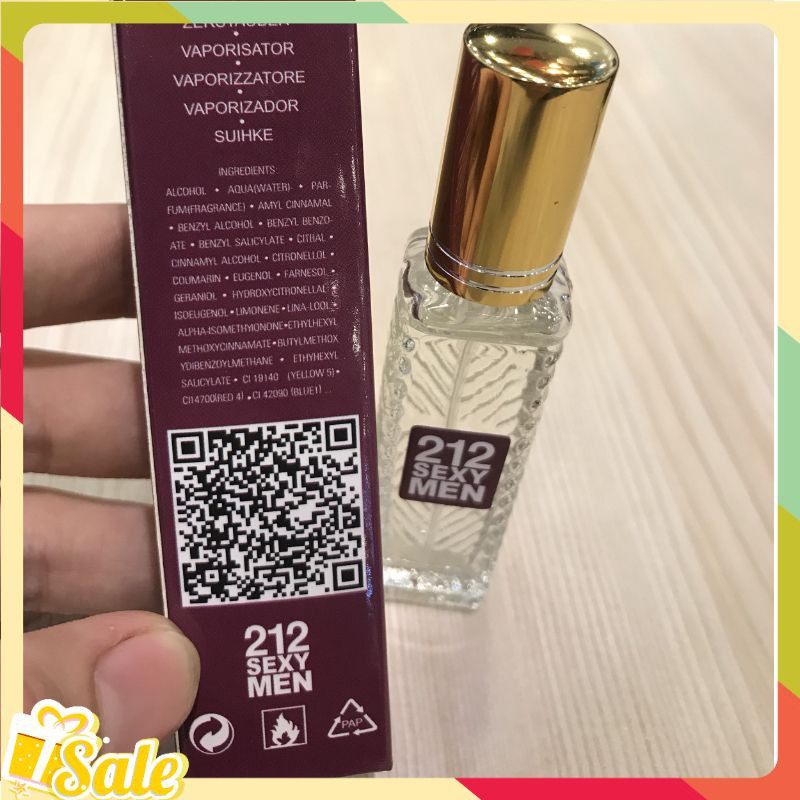 Nước Hoa mini 212 Sexy Men 20ml 6D Hương Nam Tính, Lịch Lãm Nước Hoa Thơm Lâu 12h, Bảo Hành 12 tháng