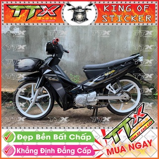 Tem Xe Sirius RC 110 Đen Xám Bạc - Tem Sirius Chỉ Vàng Xám Đen Bạc Siêu Đẹp - Mẫu Team Sirius Đen Xám Bạc (s015-00)