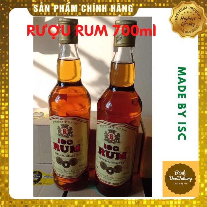 Nguyên liệu làm bánh Hương RUM Rhum hiệu ISC - Chai 700ml