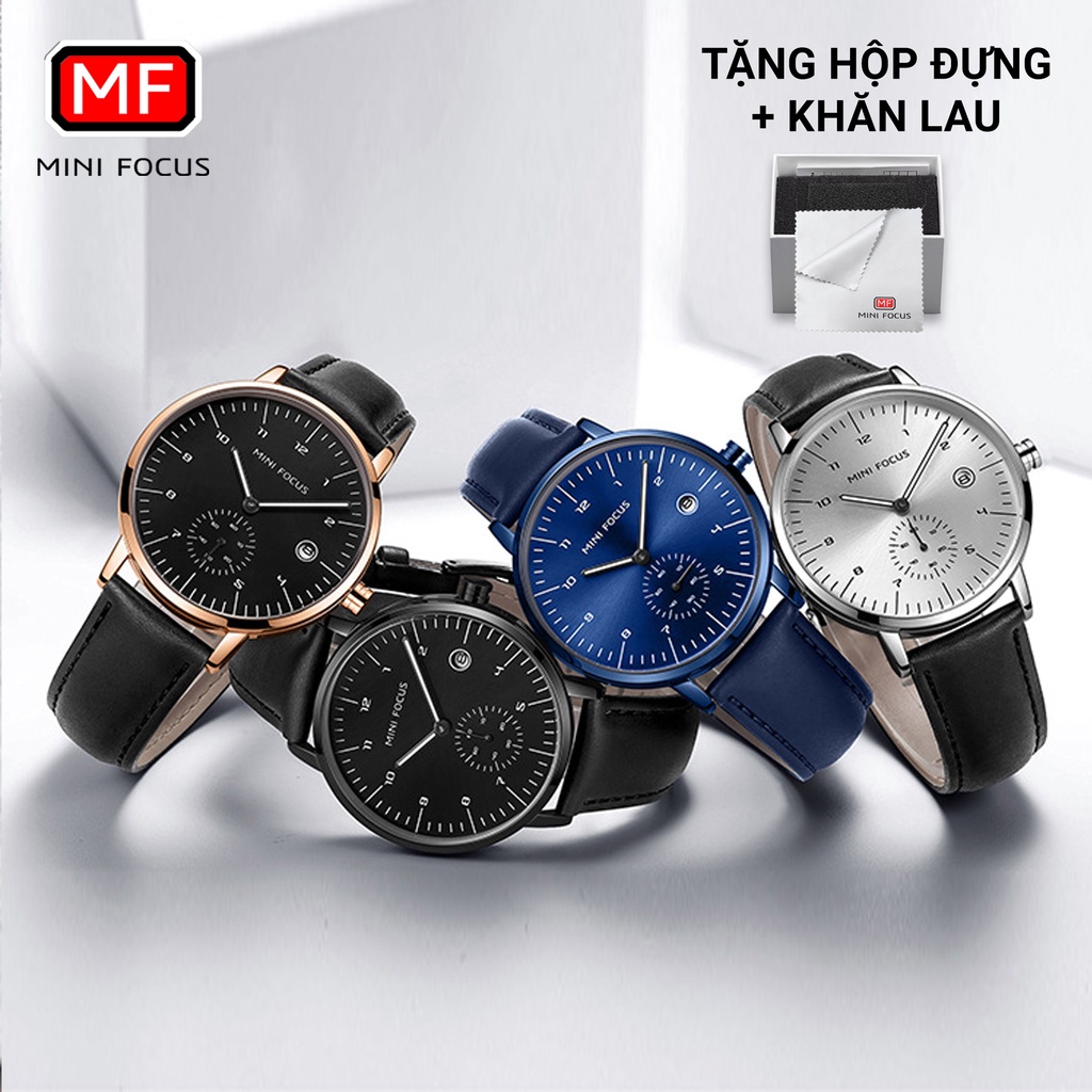 Đồng hồ nam MINI FOCUS sang trọng/ lịch lãm/ đơn giản/ dây da không thấm nước