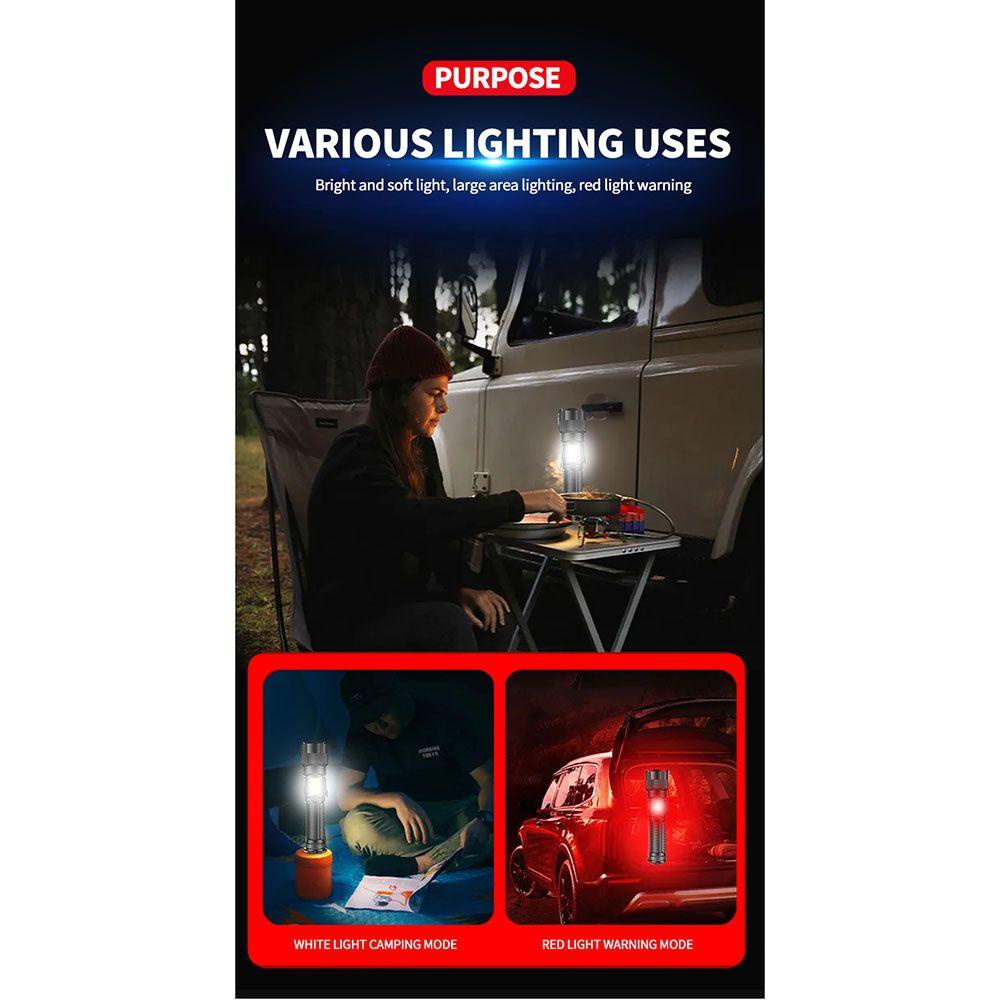 PISTA Đèn Pin LED Xhp50 Hiển Thị Năng Lượng Mặt Trời