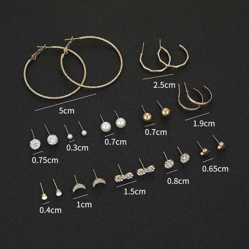 Set 18 Khuyên Tai Thời Trang Cho Nữ