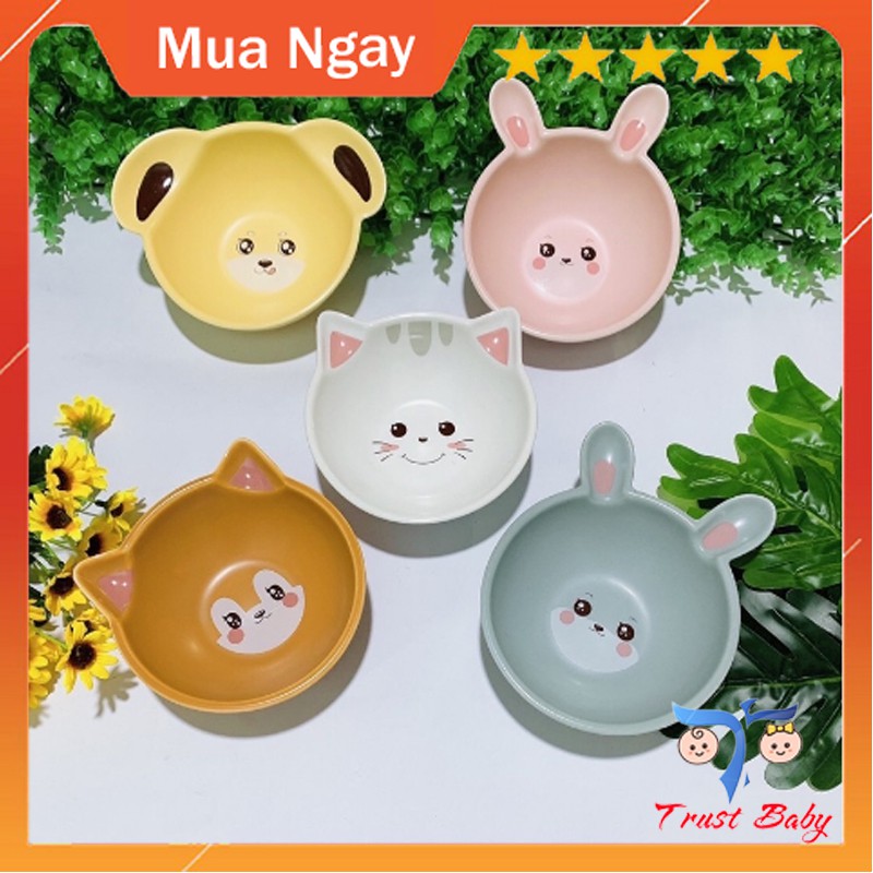 Bát sứ ăn dặm cho bé hình Mèo,Thỏ đáng yêu chất liệu gốm sứ cao cấp 200ml